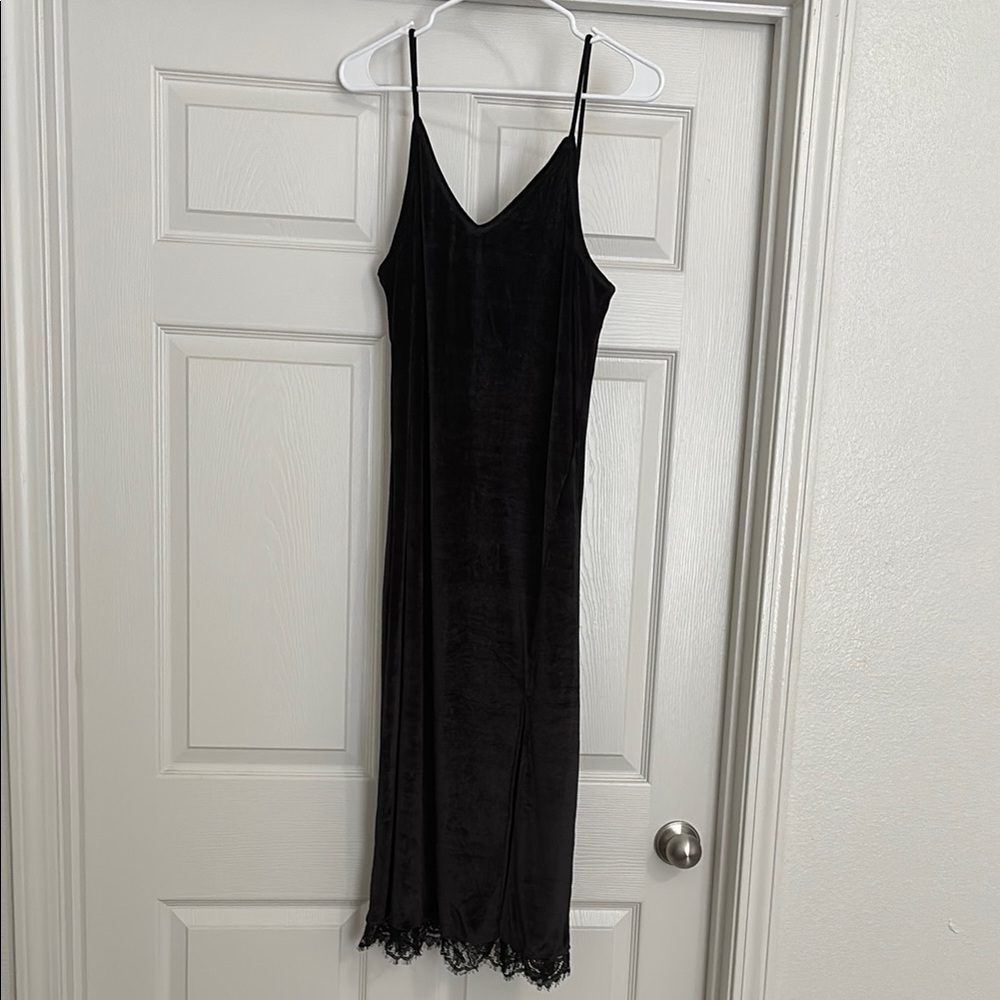 H&M Black Maxi Dress with Lace Trim